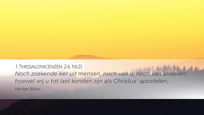 1 Thessalonicenzen 2:6 NLD Bible Verse Image