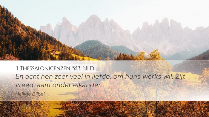 1 Thessalonicenzen 5:13 NLD Bible Verse Image