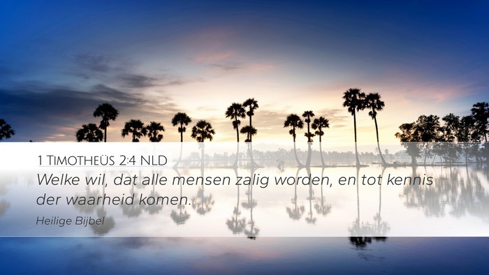 1 Timotheüs 2:4 NLD Bible Verse Image