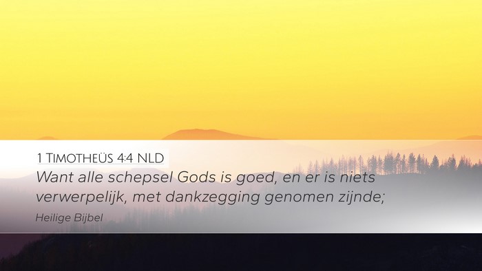 1 Timotheüs 4:4 NLD Bible Verse Image