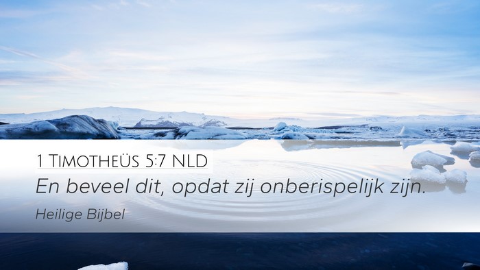 1 Timotheüs 5:7 NLD Bible Verse Image