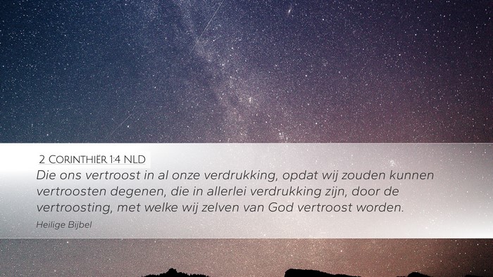 2 Corinthiër 1:4 NLD Bible Verse Image