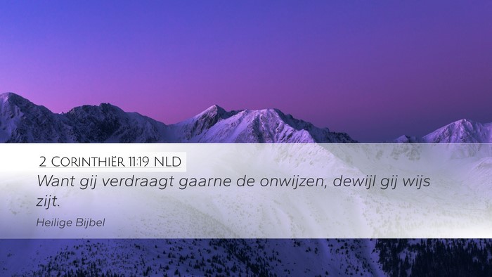 2 Corinthiër 11:19 NLD Bible Verse Image
