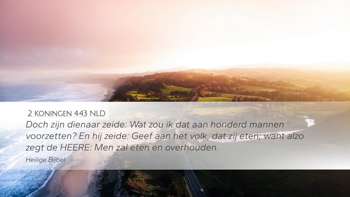 2 Koningen 4:43 NLD Bible Verse Image