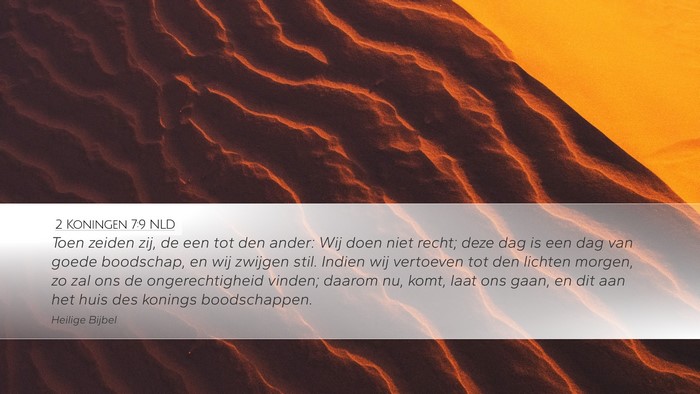 2 Koningen 7:9 NLD Bible Verse Image