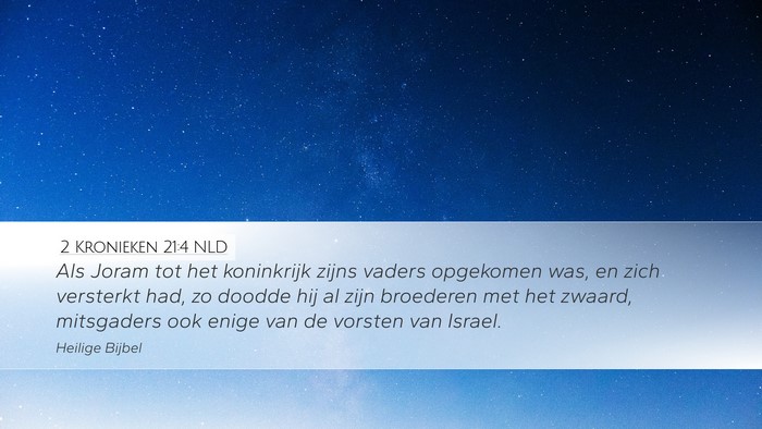 2 Kronieken 21:4 NLD Bible Verse Image
