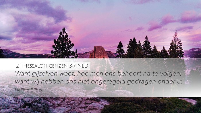 2 Thessalonicenzen 3:7 NLD Bible Verse Image