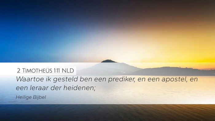 2 Timotheüs 1:11 NLD Bible Verse Image