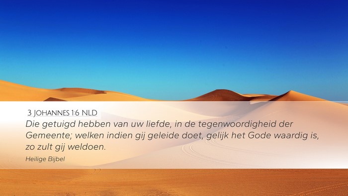 3 Johannes 1:6 NLD Bible Verse Image