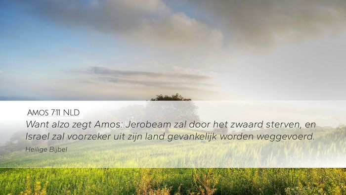 Amos 7:11 NLD Bible Verse Image