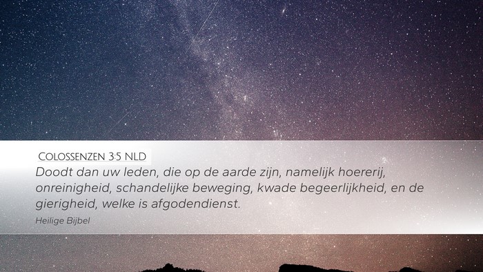 Colossenzen 3:5 NLD Bible Verse Image