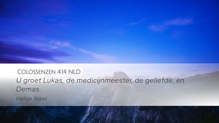 Colossenzen 4:14 NLD Bible Verse Image