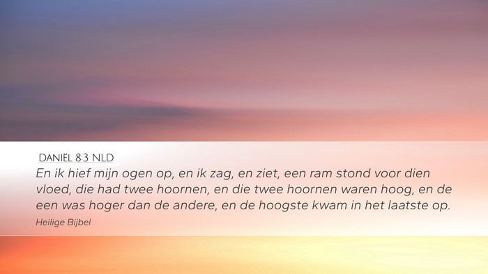 Daniël 8:3 NLD Desktop Wallpaper - En ik hief mijn ogen op, en ik zag, en ziet, een - Desktop Bible Verse Wallpaper