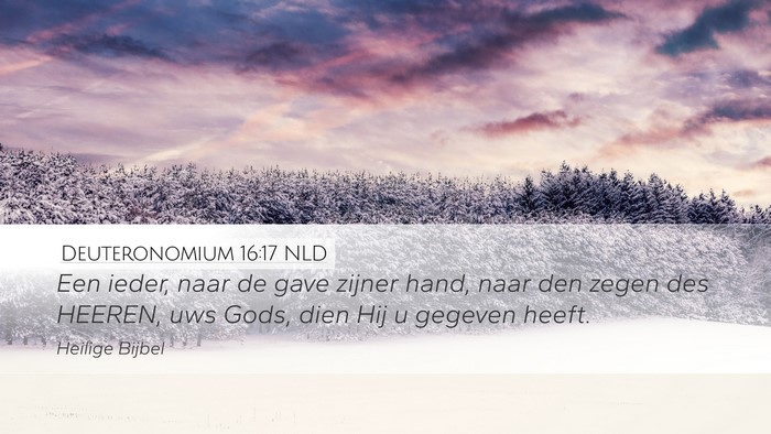 Deuteronomium 16:17 NLD Desktop Wallpaper - Een ieder, naar de gave zijner hand, naar den - Desktop Bible Verse Wallpaper