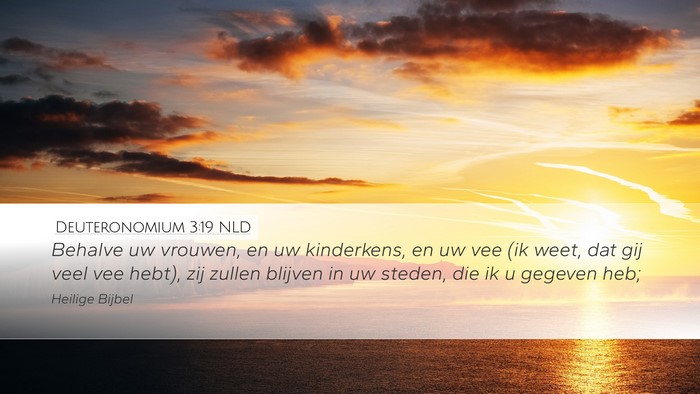 Deuteronomium 3:19 NLD Desktop Wallpaper - Behalve uw vrouwen, en uw kinderkens, en uw vee - Desktop Bible Verse Wallpaper