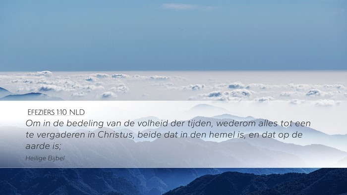Efeziërs 1:10 NLD Bible Verse Image