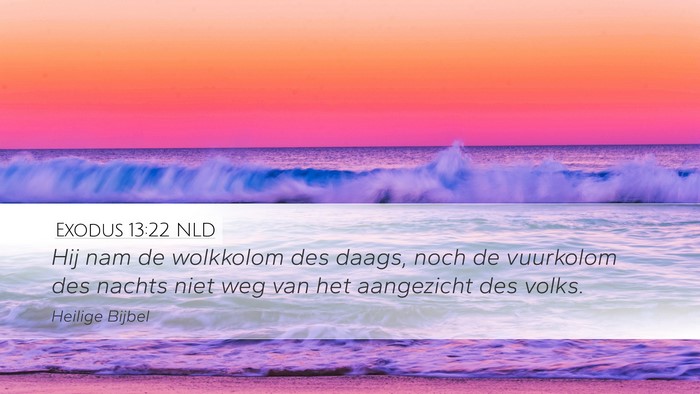 Exodus 13:22 NLD Desktop Wallpaper - Hij nam de wolkkolom des daags, noch de vuurkolom - Desktop Bible Verse Wallpaper