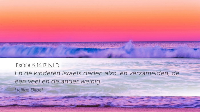 Exodus 16:17 NLD Desktop Wallpaper - En de kinderen Israels deden alzo, en - Desktop Bible Verse Wallpaper