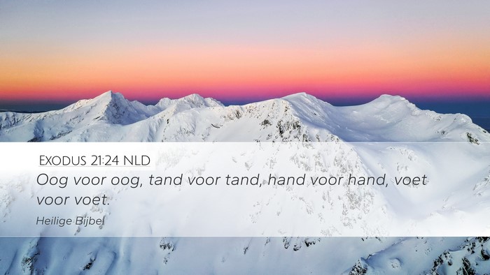 Exodus 21:24 NLD Desktop Wallpaper - Oog voor oog, tand voor tand, hand voor hand, - Desktop Bible Verse Wallpaper