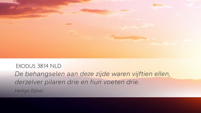 Exodus 38:14 NLD Desktop Wallpaper - De behangselen aan deze zijde waren vijftien - Desktop Bible Verse Wallpaper