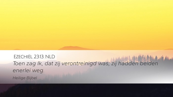 Ezechiël 23:13 NLD Desktop Wallpaper - Toen zag Ik, dat zij verontreinigd was; zij - Desktop Bible Verse Wallpaper