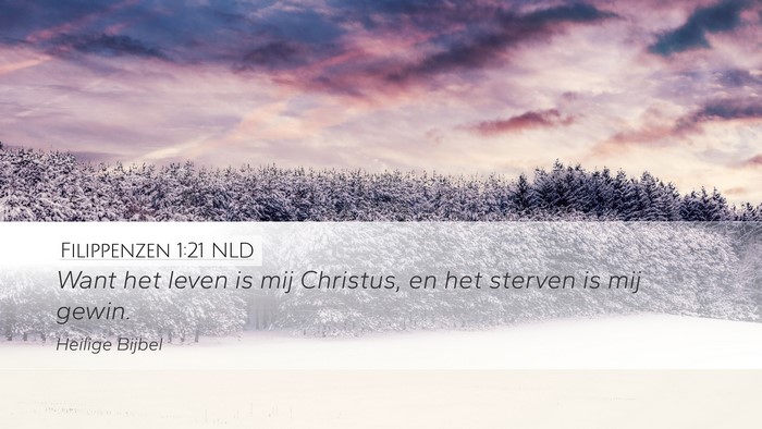 Filippenzen 1:21 NLD Bible Verse Image