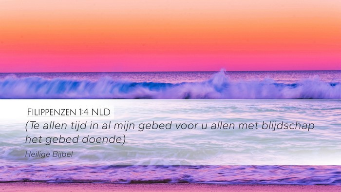 Filippenzen 1:4 NLD Bible Verse Image