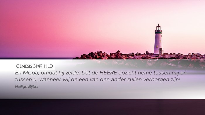 Genesis 31:49 NLD Bible Verse Image