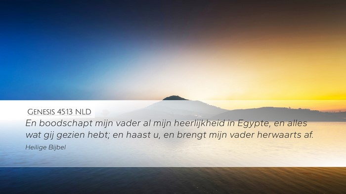 Genesis 45:13 NLD Bible Verse Image