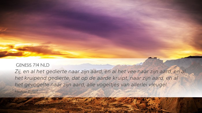 Genesis 7:14 NLD Desktop Wallpaper - Zij, en al het gedierte naar zijn aard, en al het - Desktop Bible Verse Wallpaper