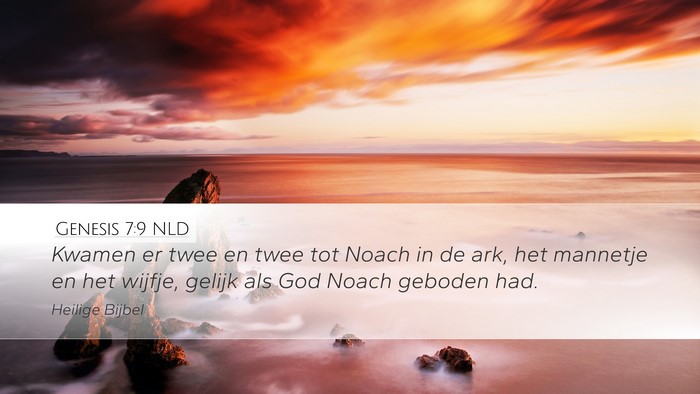 Genesis 7:9 NLD Desktop Wallpaper - Kwamen er twee en twee tot Noach in de ark, het - Desktop Bible Verse Wallpaper
