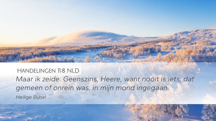 Handelingen 11:8 NLD Bible Verse Image