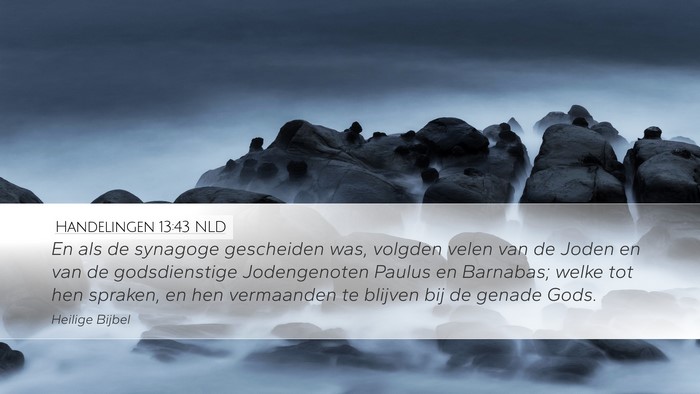 Handelingen 13:43 NLD Bible Verse Image