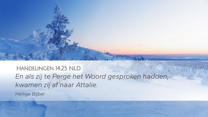 Handelingen 14:25 NLD Bible Verse Image
