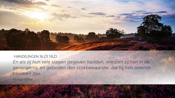 Handelingen 16:23 NLD Bible Verse Image