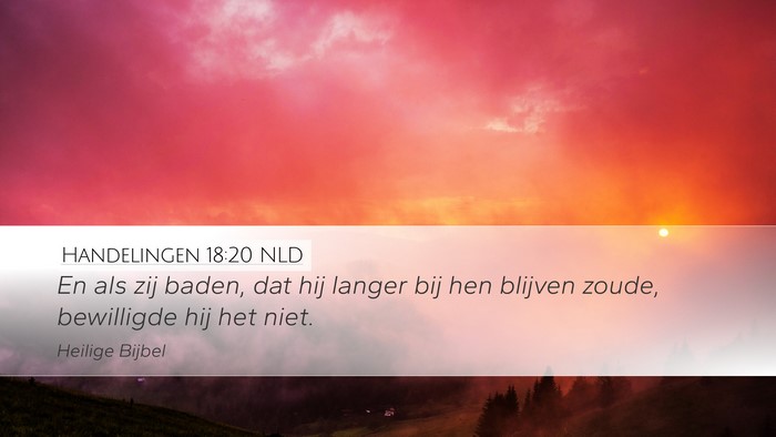 Handelingen 18:20 NLD Bible Verse Image