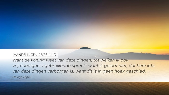 Handelingen 26:26 NLD Bible Verse Image