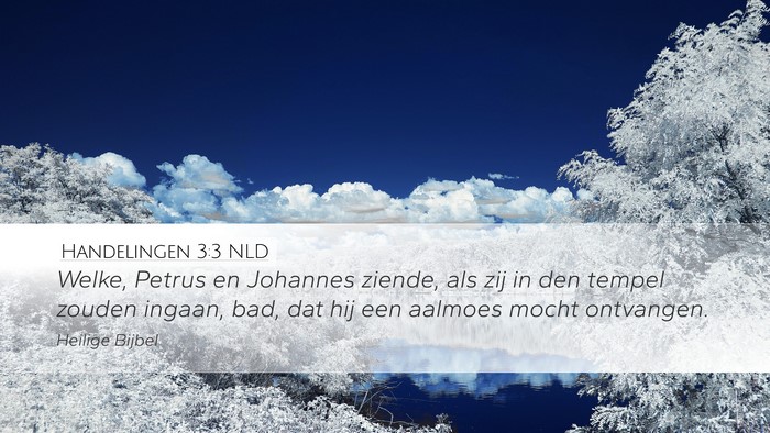Handelingen 3:3 NLD Desktop Wallpaper - Welke, Petrus en Johannes ziende, als zij in den - Desktop Bible Verse Wallpaper