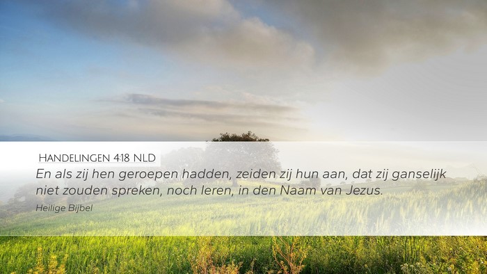 Handelingen 4:18 NLD Bible Verse Image