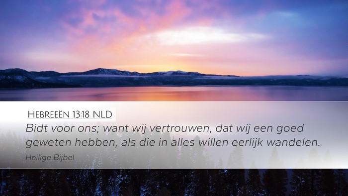 Hebreeën 13:18 NLD Bible Verse Image