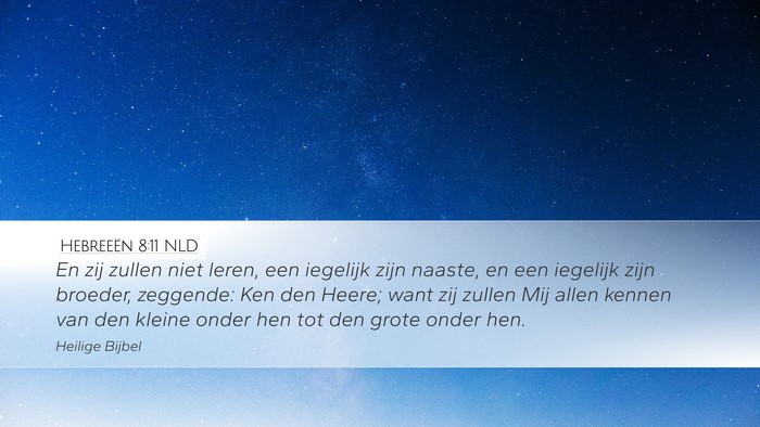 Hebreeën 8:11 NLD Bible Verse Image