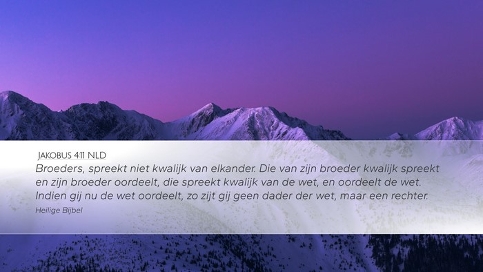 Jakobus 4:11 NLD Bible Verse Image