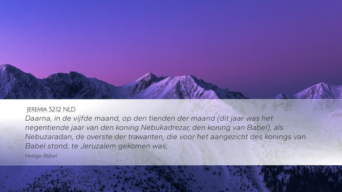 Jeremia 52:12 NLD Bible Verse Image