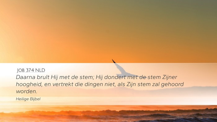 Job 37:4 NLD Desktop Wallpaper - Daarna brult Hij met de stem; Hij dondert met de - Desktop Bible Verse Wallpaper