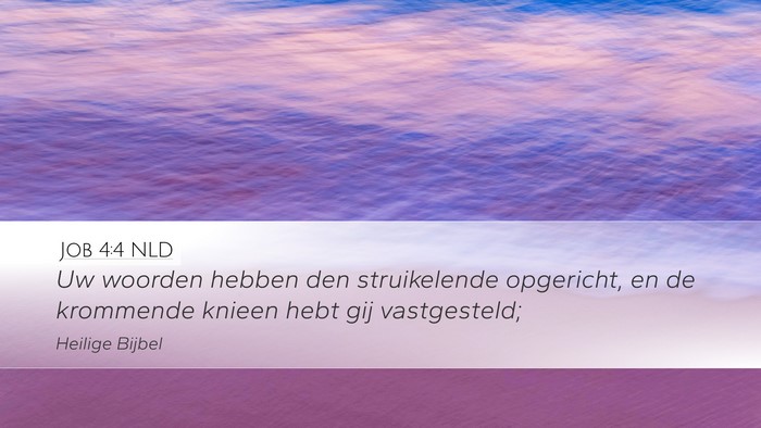 Job 4:4 NLD Desktop Wallpaper - Uw woorden hebben den struikelende opgericht, en - Desktop Bible Verse Wallpaper