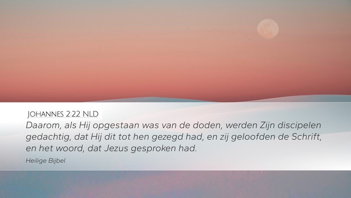 Johannes 2:22 NLD Desktop Wallpaper - Daarom, als Hij opgestaan was van de doden, - Desktop Bible Verse Wallpaper