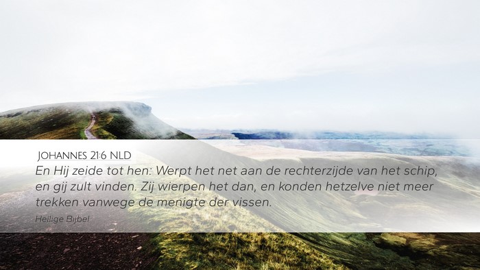 Johannes 21:6 NLD Bible Verse Image