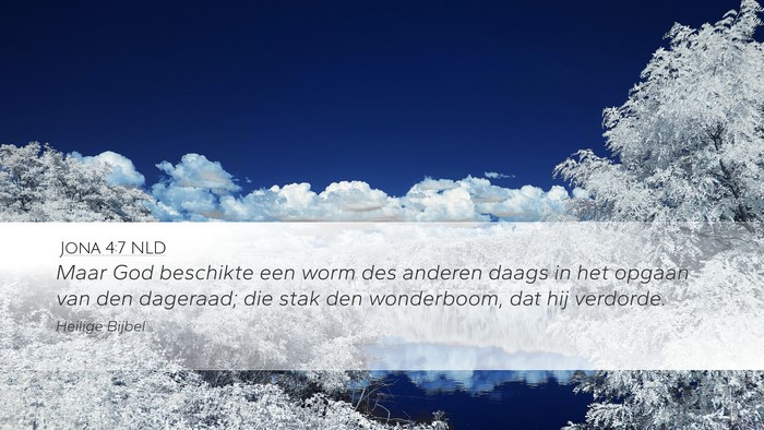 Jona 4:7 NLD Desktop Wallpaper - Maar God beschikte een worm des anderen daags in - Desktop Bible Verse Wallpaper