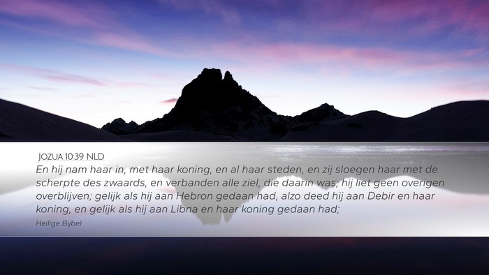 Jozua 10:39 NLD Bible Verse Image