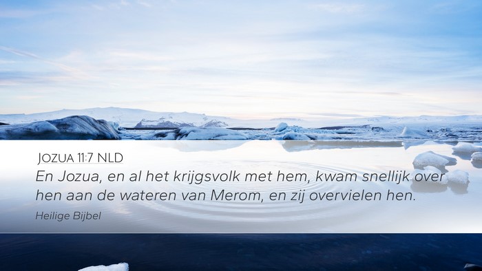 Jozua 11:7 NLD Desktop Wallpaper - En Jozua, en al het krijgsvolk met hem, kwam - Desktop Bible Verse Wallpaper